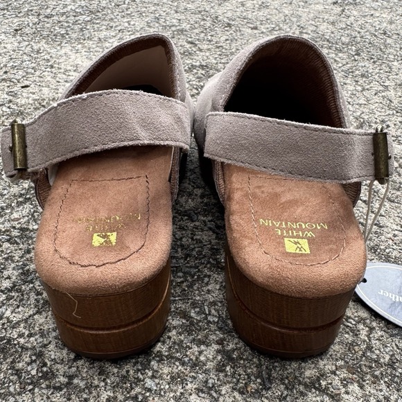 White Mountain Womens Sz 7.5 M Leather Being Slingback Platform Clogs NWT*Defect - Picture 5 of 14